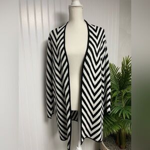 Jones Studio Wool Blend Open Front Chevron Cardigan Womens Large
